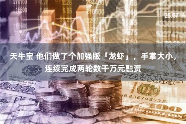 天牛宝 他们做了个加强版「龙虾」，手掌大小，连续完成两轮数千万元融资