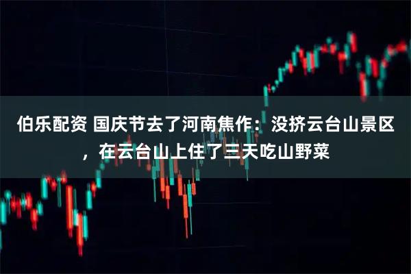 伯乐配资 国庆节去了河南焦作：没挤云台山景区，在云台山上住了三天吃山野菜